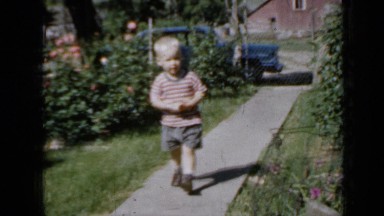 1958: the boy was walking in pathway MINNESOTA