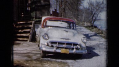 1958: the car is parked in front of villa, no one there MINNESOTA