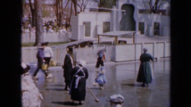 1959: cleaning floor by some peoples and govern by man in some place IOWA