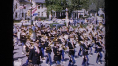 1959: parade marches through town, honoring dutch and their windmills IOWA