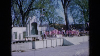 1959: lots of girls jumping and playing skipping together at daytime IOWA