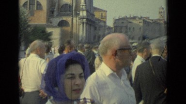 1962: group of people are eagerly waiting for boat ride FLORENCE ITALY