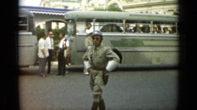 1962: the police give security to public in buses MONACO