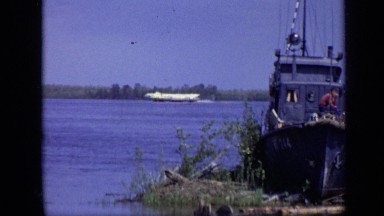 1971: the one boat was standing in shore and other boat was moving in sea MOSCOW