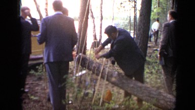 1971: the people were researching in forest MOSCOW RUSSIA