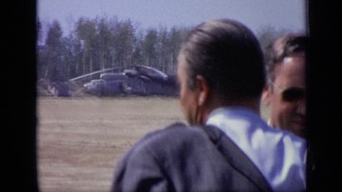1971: the helicopter was landing and person was talking MOSCOW RUSSIA