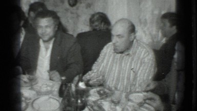 1975: peoples are together for food festival in nice hotel RUSSIA