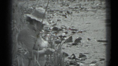 1983: women fishing in pond RUSSIA