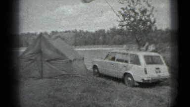1983: people camping near water place RUSSIA