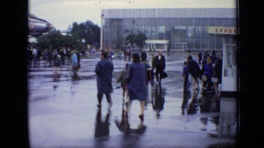1971: Various Families and Groups Walking Through Outdoor Air Show in Moscow