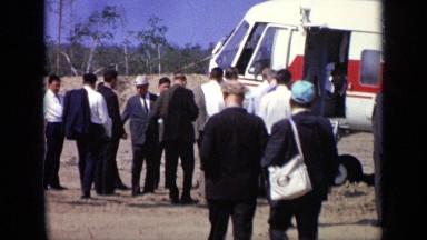 1971: delegates entering white color helicopter landed on ground MOSCOW RUSSIA