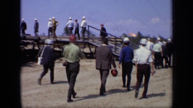 1971: many peoples are going for their work in industry at day time MOSCOW