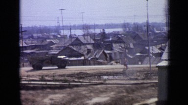 1971: the truck was going and people and dog were walking MOSCOW RUSSIA