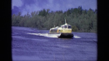 1971: watercraft riding in river with passenger MOSCOW RUSSIA