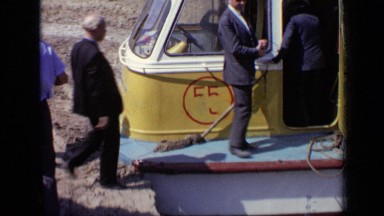 1971: people are entering in ship from land MOSCOW RUSSIA