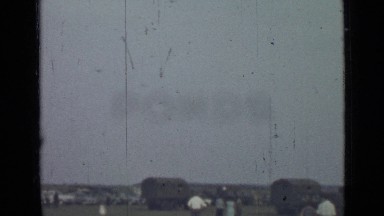 1967: crowd of people in field, watching as planes fly by overhead. RUSSIA