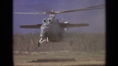 1971: view of helicopter tries to land in ground MOSCOW RUSSIA