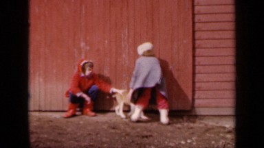 1964: playing with dog KANSAS