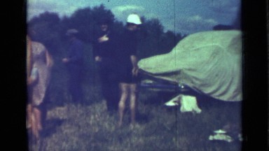 1967: people cooking in forest RUSSIA