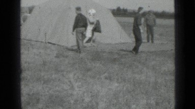 1967: some peoples are staying in tent around grassland RUSSIA