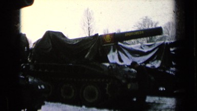1963: vintage footage of tanks lined up and prepared for snow with coverings
