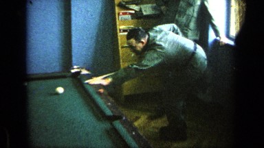 1963: some colleagues are playing snooker in day time and person hit ball