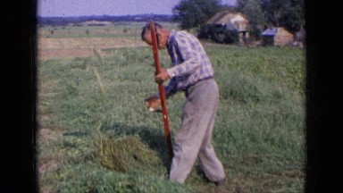 1963: the man was cleaning waste plants RUSSIA