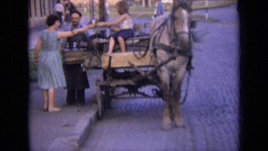 1963: child sitting in cart. RUSSIA