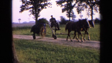1963: person travelling to his destination by horse cart using daylight RUSSIA