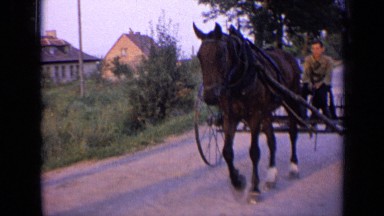 1963: man riding in horse cart RUSSIA
