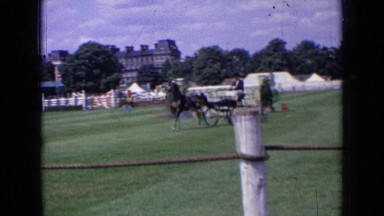 1963: horse cart is participate in race in ground ENGLAND