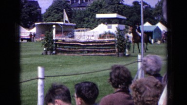 1963: people are watching players playing show jumps sports at arena ENGLAND