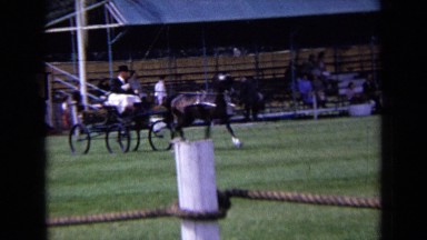 1963: horse cart is participate in race in ground ENGLAND