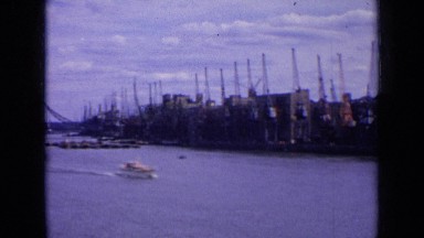 1963: ship moving towards harbour which is take as photograph ENGLAND