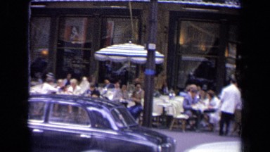 1963: people sitting in road side hotels FRANCE
