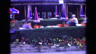 1963: restaurant in day time,peoples are coming to take meals. FRANCE
