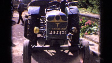 1963: little boy standing near vehicle which is back to him. FRANCE