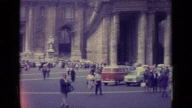 1962: The Crowd of People Walking on Road Vatican City