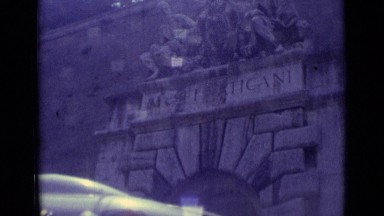 1962: Sculpted Statue on Wall at Vatican City