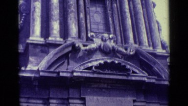 1962: king of palace white house entrance, great palace built of solid rocks