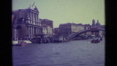 1962: there was water with boat, bridge VENICE ITALY