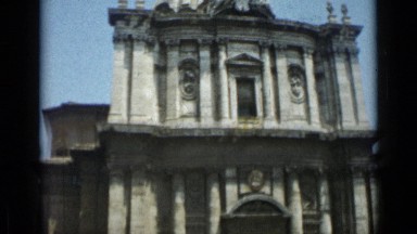 1962: People Standing in Front of Building Near Zebra-Crossing in Rome