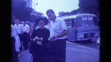 1962: the man and woman were standing in platform ROME ITALY