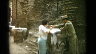 1962: lady and man smoking cigarette illegally ROME ITALY