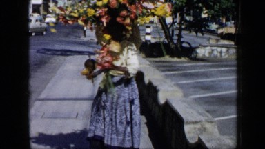 1959: Woman Dancing with Flowers in Venezuela