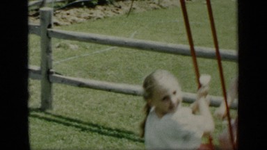 1948: children enjoying at swing NEW YORK
