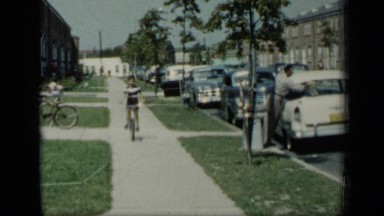 1948: Boy Cycling in New York