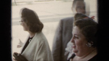 1948: Many People Gathered Together Especially Some Aged Women Going to Enter