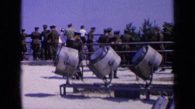 1963: Soldiers and Civilians Lean on Metal Railing to View Panorama in Russia