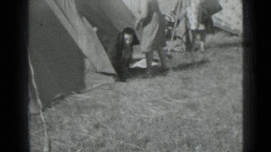 1962: Two Women Playing Hide and Seek in Russian Countryside